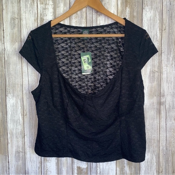 NWT Wild Fable Black Lace Bustier Top - Picture 2 of 7